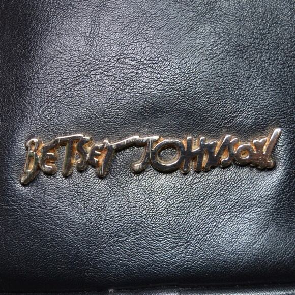 Betsey Johnson Night Lights Star-Studded Bucket Bag Black & Gold - Picture 6 of 14